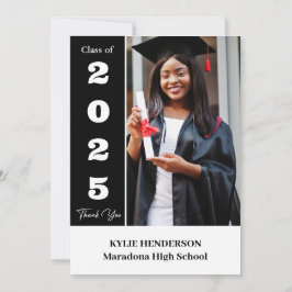 Elegantes Foto für moderne Abschlüsse Dankeskarte