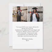 Elegantes Foto für moderne Abschlüsse Dankeskarte (Rückseite)