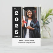 Elegantes Foto für moderne Abschlüsse Einladung (Stehend Vorderseite)