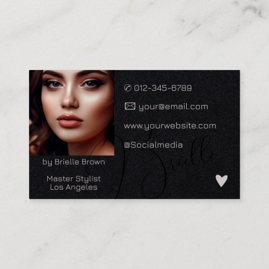 Elegantes Foto für moderne Kalligraphie Visitenkarte (Rückseite)