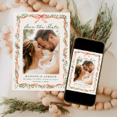 Elegantes Foto für Rote Band und Grüne Save The Date