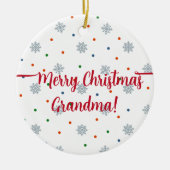 Elegantes Foto für Schneeflocken und Punkte Keramik Ornament (Vorne)