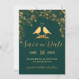 Elegantes Foto für Vögel der grünen und goldenen F Save The Date