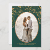 Elegantes Foto für Vögel der grünen und goldenen F Save The Date (Rückseite)