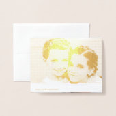 Elegantes Foto für Weihnachten Joy Wreath Folienkarte (Rückseite mit Umschlag)