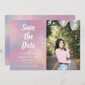 Elegantes Foto Galaxy Quinceanera Save the Date (Vorne/Hinten)