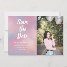 Elegantes Foto Galaxy Quinceanera Save the Date