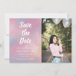 Elegantes Foto Galaxy Quinceanera Save the Date