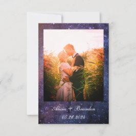 Elegantes Foto Galaxy Stars Celestial Text Wedding Save The Date