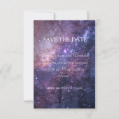 Elegantes Foto Galaxy Stars Celestial Text Wedding Save The Date (Rückseite)