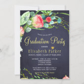 Elegantes FOTO Garden Rose Abschlussfeier Einladung (Vorderseite)