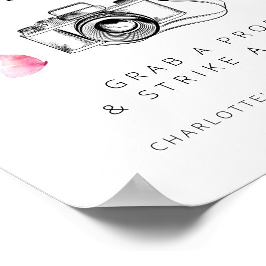 Elegantes Foto Gästebuch Brautparty Signieren (Ecke)