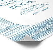 Elegantes Foto Gästebuch Party Zeichen in blau (Ecke)