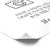 Elegantes Foto Gästebuch-Zeichen (Ecke)