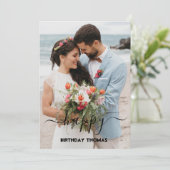 elegantes Foto Geburtstagsfeier Liebe Karte (Stehend Vorderseite)