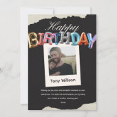 elegantes Foto Geburtstagsfeier Liebe Karte (Vorderseite)