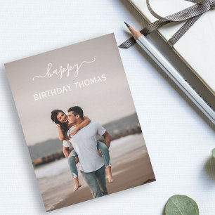 elegantes Foto Geburtstagsfeier Liebe Karte