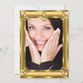 Elegantes Foto Geburtstagsparty Black Diamond Einladung (Rückseite)