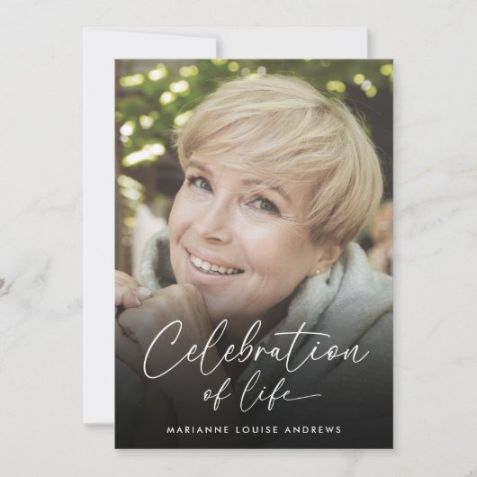 Elegantes Foto - Gedenkfeier Einladung (Vorderseite)