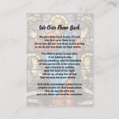 Elegantes Foto-Gedenkgebet Visitenkarte (Rückseite)