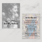 Elegantes Foto-Gedenkgebet Visitenkarte (Vorne/Hinten)