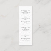 Elegantes Foto Gedenkkarte für Beerdigung Gedicht Mini Visitenkarte (Rückseite)