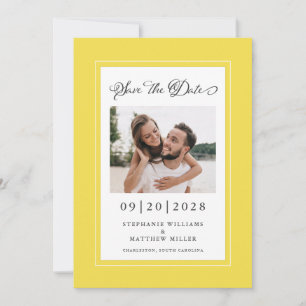 Elegantes Foto Gelbe Save the Date Verlobung