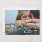 Elegantes Foto – Geteiltes Layout mit moderner Sch Save The Date (Vorderseite)