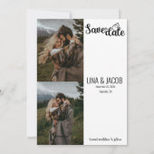 Elegantes Foto – Geteiltes Layout mit moderner Sch Save The Date (Rückseite)