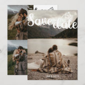 Elegantes Foto – Geteiltes Layout mit moderner Sch Save The Date (Vorne/Hinten)