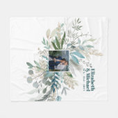 Elegantes FOTO GIFTS - Grüne Blätter Aquarell Fleecedecke (Vorderseite (Horizontal))