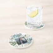 Elegantes FOTO GIFTS - Grüne Blätter Aquarell Getränkeuntersetzer (Seite)