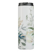 Elegantes FOTO GIFTS - Grüne Blätter Aquarell Thermosbecher (Rückseite)