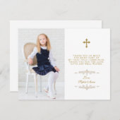 Elegantes Foto Girl Dankeskarte (Vorne/Hinten)