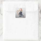 Elegantes Foto Girl Quadratischer Aufkleber (Tasche)