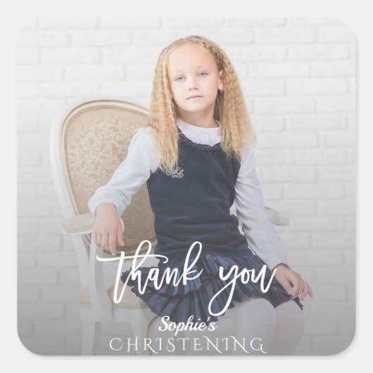 Elegantes Foto Girl Quadratischer Aufkleber (Vorderseite)