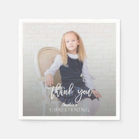 Elegantes Foto Girl Serviette (Vorderseite)