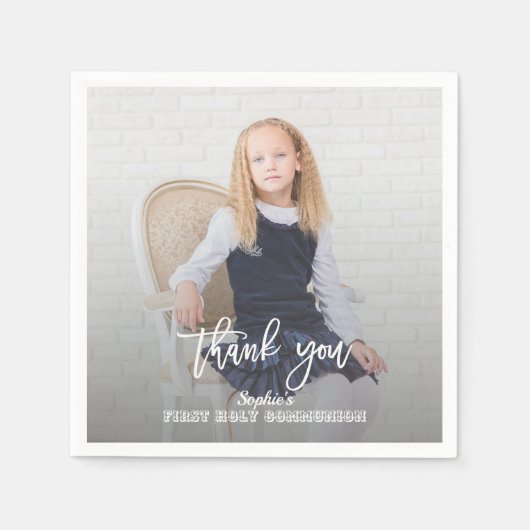 Elegantes Foto Girl Serviette (Vorderseite)