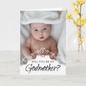 Elegantes Foto Godmutt Vorschlag Karte (Gelbe Blume)