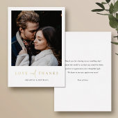 Elegantes Foto Gold Foil Wedding Dankeschön Card Folieneinladung