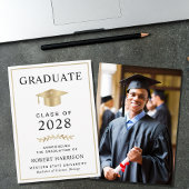 Elegantes Foto Gold Grad Cap Uni-Abschluss Ankündigung