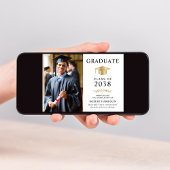 Elegantes Foto Gold Grad Cap Uni-Abschluss Ankündigung