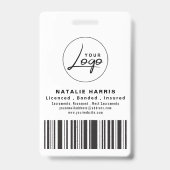 Elegantes Foto Gold Notary Loan Agent Abzeichen Ausweis (Rückseite)