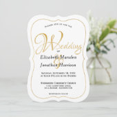 Elegantes Foto Gold Script Religiöse Hochzeit Einladung (Stehend Vorderseite)
