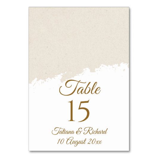 Elegantes Foto Gold Script Tischnummer Card (Vorderseite)
