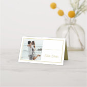 Elegantes Foto Gold Wedding Tischnummer Platzkarte (Vorderseite)