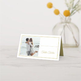 Elegantes Foto Gold Wedding Tischnummer Platzkarte