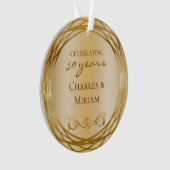 Elegantes Foto Golden 50. Hochzeit-Jubiläumsgesche Ornament (Vorderseite)