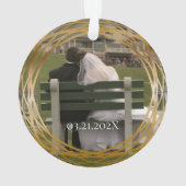 Elegantes Foto Golden 50. Hochzeit-Jubiläumsgesche Ornament (Rückseite)