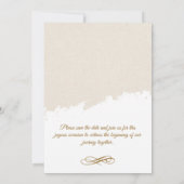 Elegantes Foto & Goldenes Skript Save the Date Hoc Einladung (Rückseite)